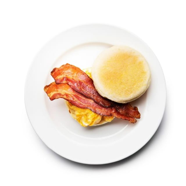 Bacon, Egg, Cheese with Tots Sandwich.